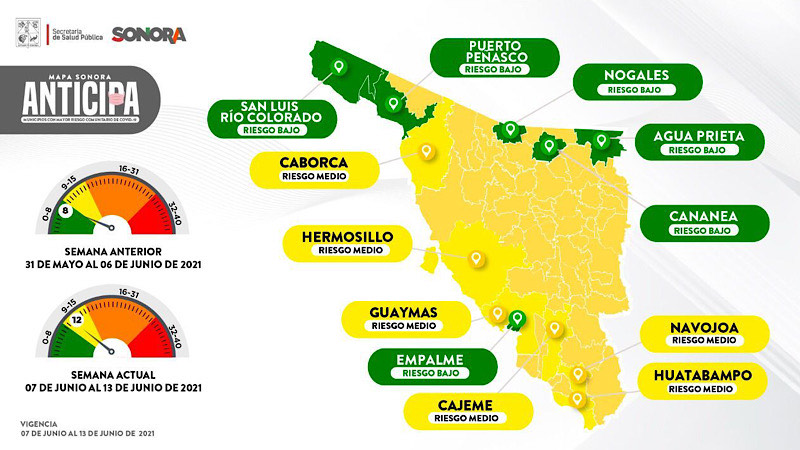 Semáforo Amarillo en Sonora